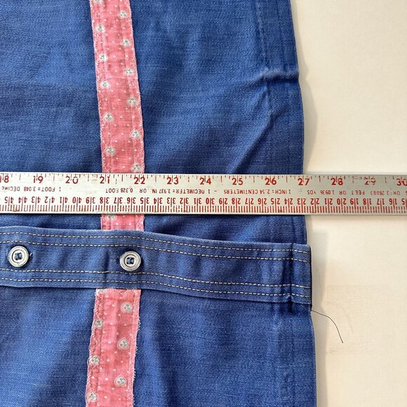 Vintage Womens Denim Skirt 2X 16 Full Button Knee Length Jean Pink Trim Pockets - Picture 4 of 8
